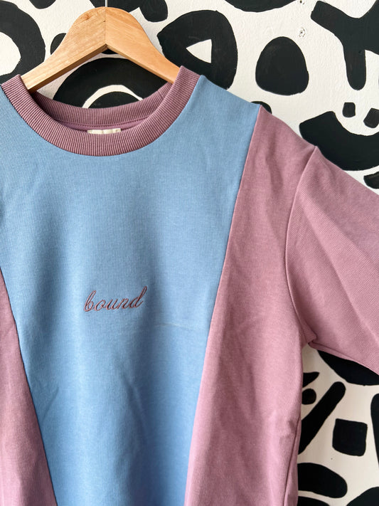 BOUND - Mauve & Slate Retro Split tee