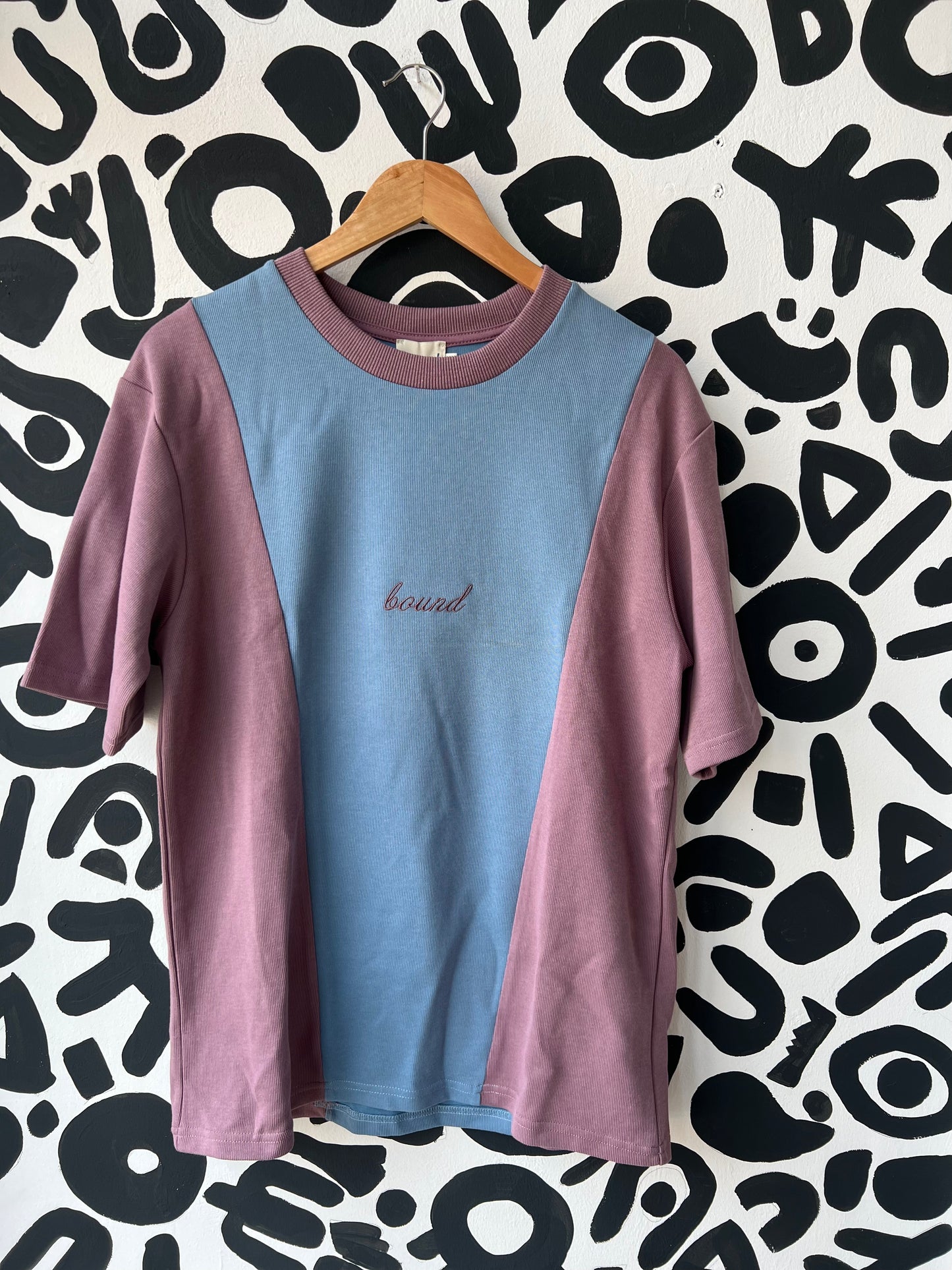 BOUND - Mauve & Slate Retro Split tee