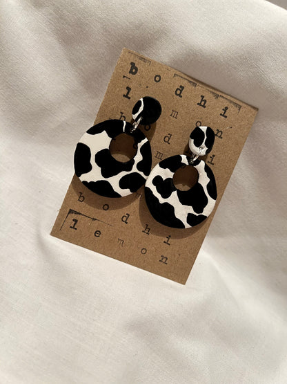 Cow Print Statement Earrings