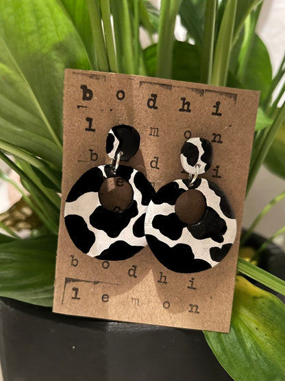 Cow Print Statement Earrings