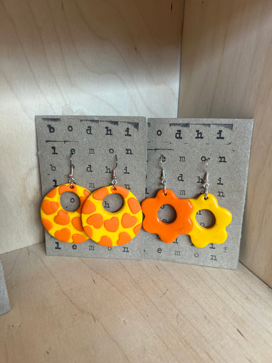 Yellows and Oranges Statement Earrings