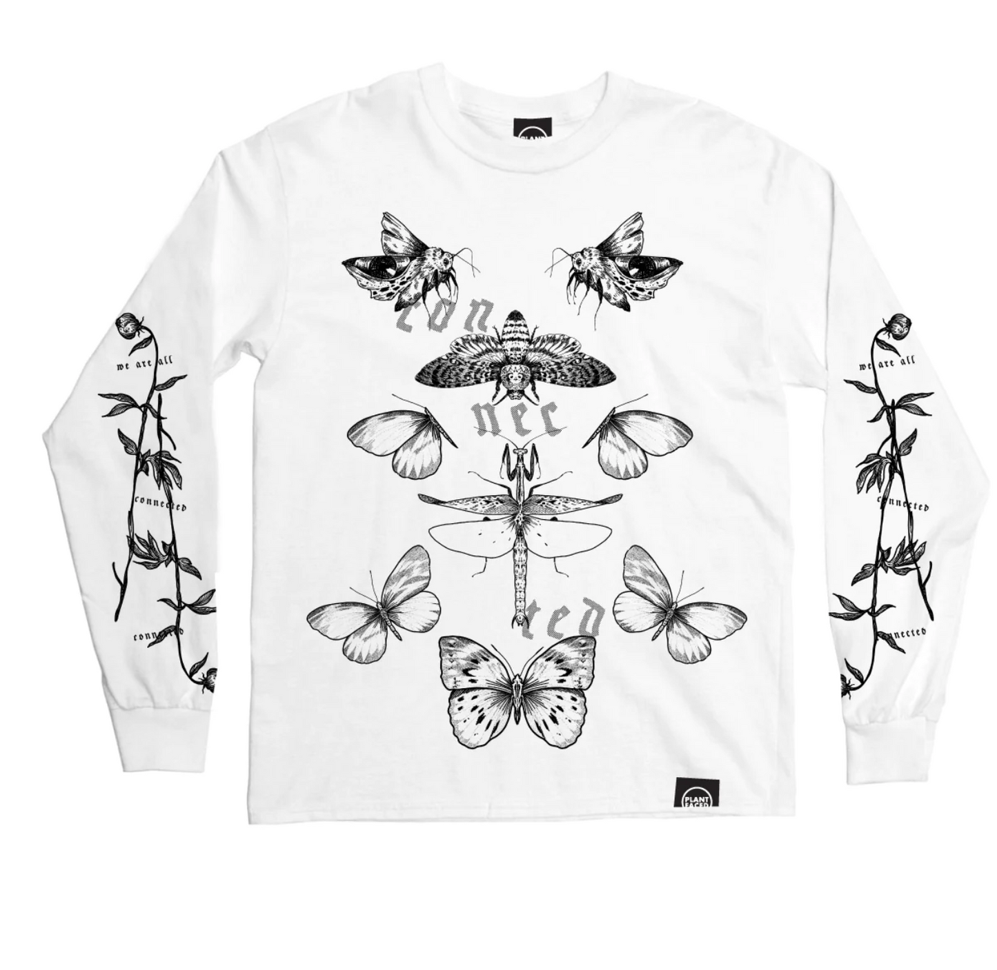 Plant Life - White Black Long Sleeve