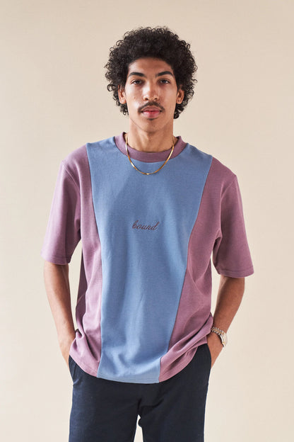 BOUND - Mauve & Slate Retro Split tee